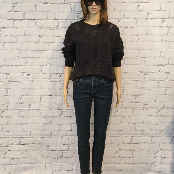 MANGO, Black open knit pullover sweater - Picture 4 of 12